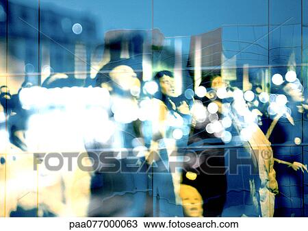 People looking up, superimposed on reflection of highrises View Large Photo Image Stock Image - People looking up, superimposed on reflection of highrises. Fotosearch