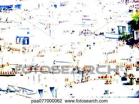 Stock Image - Rooftops, montage. Fotosearch