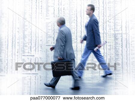 Two men walking on stock quotes, montage View Large Photo Image Stock Photo - Two men walking on stock quotes, montage. Fotosearch