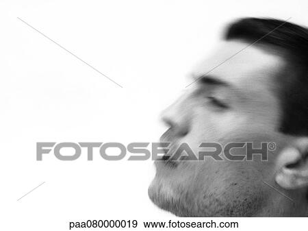 Man's face, side view, blurred, close-up, black and white. View Large Photo Image Stock Photo - Man's face, side view, blurred, close-up, black and white.. Fotosearch