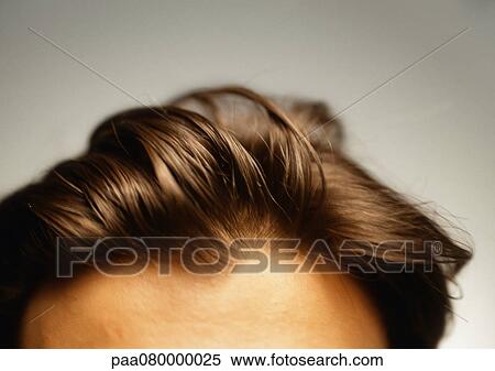 Man's forehead and brown hair, close-up View Large Photo Image Stock Photography - Man's forehead and brown hair, close-up. Fotosearch