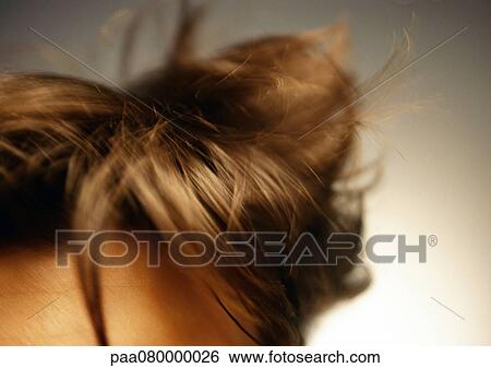 Man's messy brown hair, close-up View Large Photo Image Stock Photograph - Man's messy brown hair, close-up . Fotosearch
