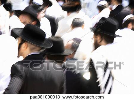 Israel, Jerusalem, crowd of Jewish men. View Large Photo Image Stock Image - Israel, Jerusalem, crowd of Jewish men.. Fotosearch