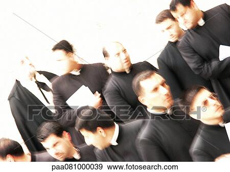Stock Photo - Israel, Jerusalem, crowd of priests, blurry.. Fotosearch