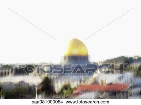 Israel, Jerusalem, Dome of the Rock, blurry. View Large Photo Image Picture - Israel, Jerusalem, Dome of the Rock, blurry.. Fotosearch