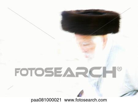 Stock Image - Israel, Jerusalem, Jewish man, blurred. Fotosearch