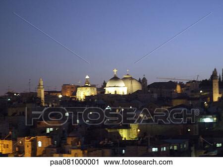 Israel, Jerusalem, skyline at night View Large Photo Image Stock Image - Israel, Jerusalem, skyline at night. Fotosearch