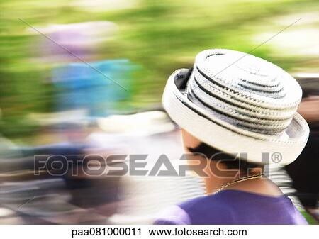Israel, Jerusalem, woman wearing hat, rear view, blurred View Large Photo Image Stock Image - Israel, Jerusalem, woman wearing hat, rear view, blurred. Fotosearch