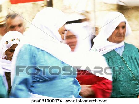 Israel, Jerusalem, women wearing headscarves. View Large Photo Image Picture - Israel, Jerusalem, women wearing headscarves.. Fotosearch