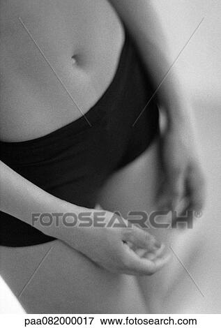 Woman in boyshorts, close-up of mid-section, B&W. View Large Photo Image Stock Photo - Woman in boyshorts, close-up of mid-section, B&W.. Fotosearch