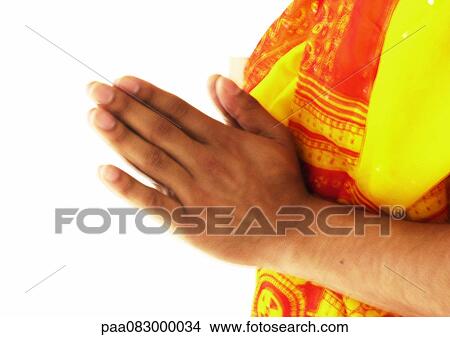 Close up of Hindu man's hands in prayer View Large Photo Image Picture - Close up of Hindu man's hands in prayer. Fotosearch