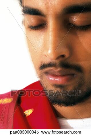 Close up of man's face, meditating. View Large Photo Image Stock Photography - Close up of man's face, meditating.. Fotosearch