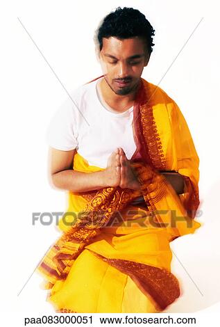 Hindu man praying, blurry. View Large Photo Image Stock Image - Hindu man praying, blurry.. Fotosearch