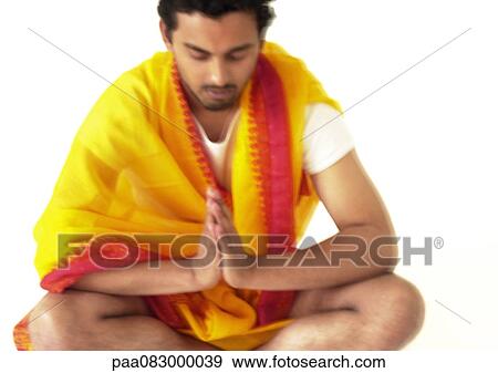 Hindu man praying, blurry. View Large Photo Image Stock Photo - Hindu man praying, blurry.. Fotosearch