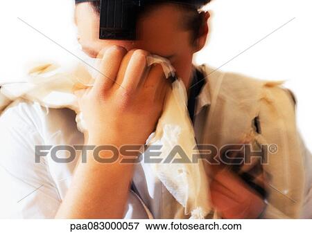 Jewish man with cloth in front of face View Large Photo Image Stock Photo - Jewish man with cloth in front of face. Fotosearch