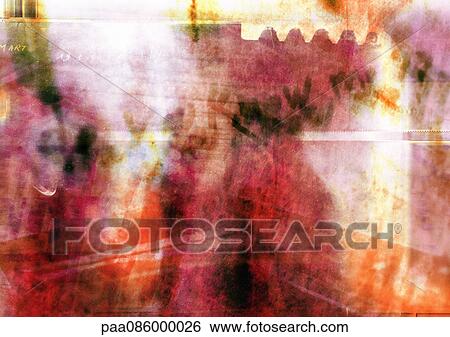 Stock Illustration - Abstract typography, oranges and reds, montage. Fotosearch