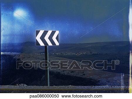 Arrow sign overlooking valley. View Large Illustration Clipart - Arrow sign overlooking valley.. Fotosearch