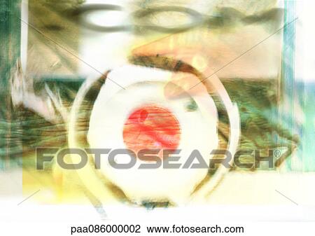 Drawing - . com typography, blurry, overlaying circles, montage. Fotosearch