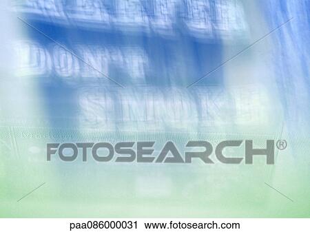 Clip Art - Don't smoke typography, blues, blurry, montage. Fotosearch