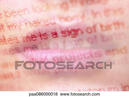 Stock Illustration - Lips and text, montage. Fotosearch