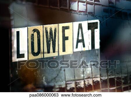 Drawing - Low fat typography, montage. Fotosearch