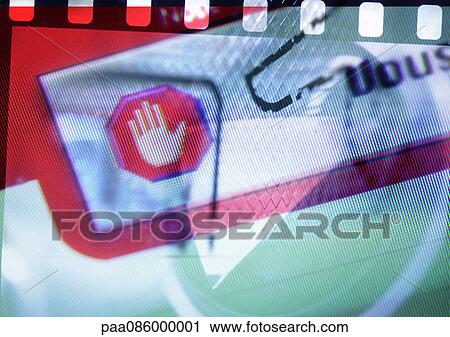 Clip Art - Stop sign, montage. Fotosearch