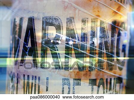 Warning typography on paper, montage View Large Illustration Clipart - Warning typography on paper, montage. Fotosearch