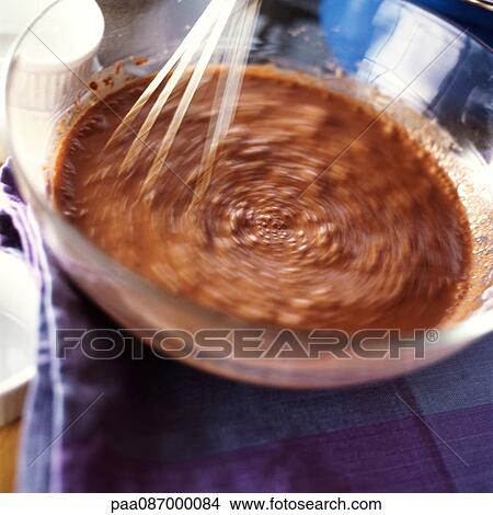 Close-up of chocolate mousse being whisked View Large Photo Image Picture - Close-up of chocolate mousse being whisked. Fotosearch