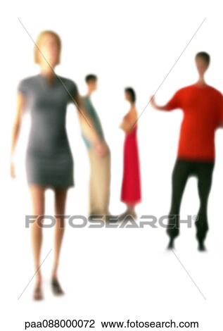 Silhouette of four people, white background, defocused View Large Photo Image Stock Image - Silhouette of four people, white background, defocused. Fotosearch