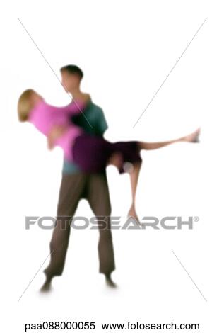 Stock Photography - Silhouette of man holding woman in arms, on white background, defocused. Fotosearch