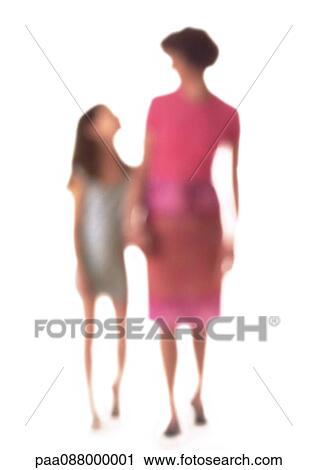 Silhouette of mother and daughter holding hands, on white background, defocused View Large Photo Image Stock Image - Silhouette of mother and daughter holding hands, on white background, defocused. Fotosearch