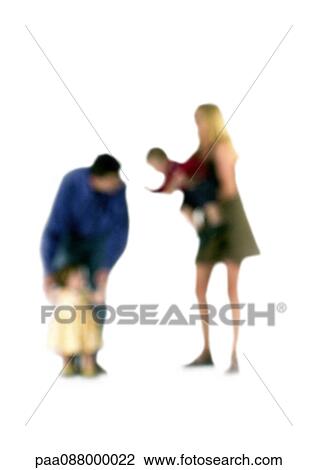 Silhouette of parents with two children, on white background, defocused View Large Photo Image Stock Image - Silhouette of parents with two children, on white background, defocused. Fotosearch