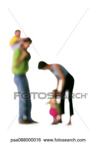 Silhouette of parents with two children, on white background, defocused View Large Photo Image Stock Photograph - Silhouette of parents with two children, on white background, defocused. Fotosearch