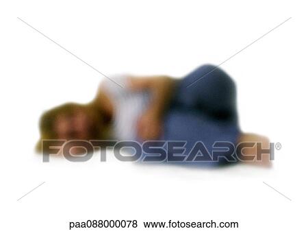 Silhouette of woman curled up on side on ground, on white background, defocused View Large Photo Image Stock Photo - Silhouette of woman curled up on side on ground, on white background, defocused. Fotosearch