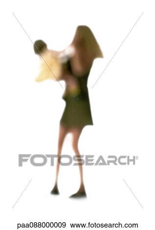Silhouette of woman holding child, on white background, defocused View Large Photo Image Stock Photo - Silhouette of woman holding child, on white background, defocused. Fotosearch