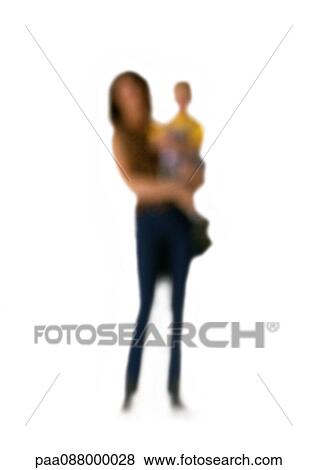 Silhouette of woman holding child on white background, defocused View Large Photo Image Stock Photo - Silhouette of woman holding child on white background, defocused. Fotosearch