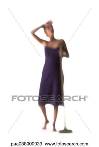 Silhouette of woman holding mop and wiping forehead, on white background, defocused View Large Photo Image Stock Photo - Silhouette of woman holding mop and wiping forehead, on white background, defocused. Fotosearch