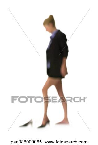 Silhouette of woman putting on shoes, side view, on white background, defocused View Large Photo Image Stock Photography - Silhouette of woman putting on shoes, side view, on white background, defocused. Fotosearch