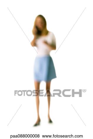 Silhouette of woman talking on cell phone, on white background, defocused View Large Photo Image Stock Photo - Silhouette of woman talking on cell phone, on white background, defocused. Fotosearch