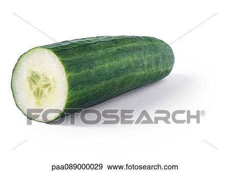 Cucumber cut in half, close-up View Large Photo Image Stock Photo - Cucumber cut in half, close-up. Fotosearch