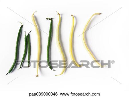 Different types of string beans laid out side by side, full length View Large Photo Image Stock Photograph - Different types of string beans laid out side by side, full length. Fotosearch
