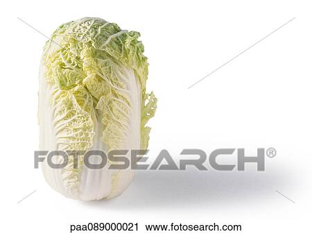 Stock Image - Head of bok choy standing on end, close-up. Fotosearch