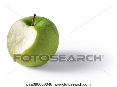 Apple with bite missing, close-up View Large Photo Image Stock Photograph - Apple with bite missing, close-up. Fotosearch