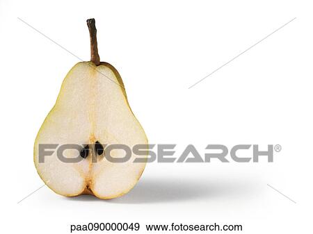 Stock Photo - Pear half, close-up. Fotosearch
