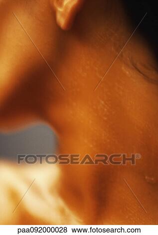 Woman's wet neck, close-up, blurred View Large Photo Image Stock Photo - Woman's wet neck, close-up, blurred. Fotosearch