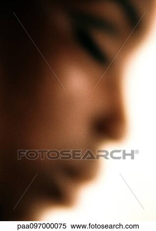 Face, side view, close-up, blurred View Large Photo Image Stock Photography - Face, side view, close-up, blurred. Fotosearch