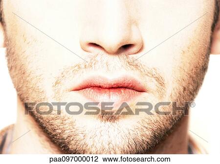 Lower part of man's face, close-up View Large Photo Image Stock Image - Lower part of man's face, close-up. Fotosearch