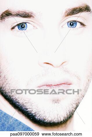 Stock Photo - Man's face, close-up, portrait. Fotosearch