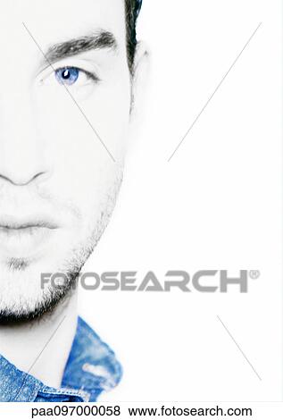 Man's face, partial view, close-up, portrait View Large Photo Image Stock Photo - Man's face, partial view, close-up, portrait. Fotosearch