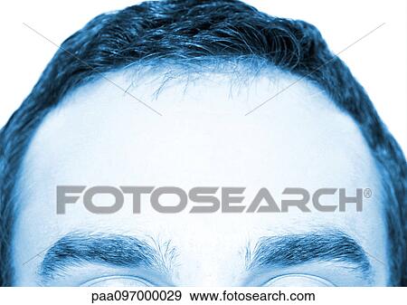 Stock Photo - Man's forehead, close-up. Fotosearch